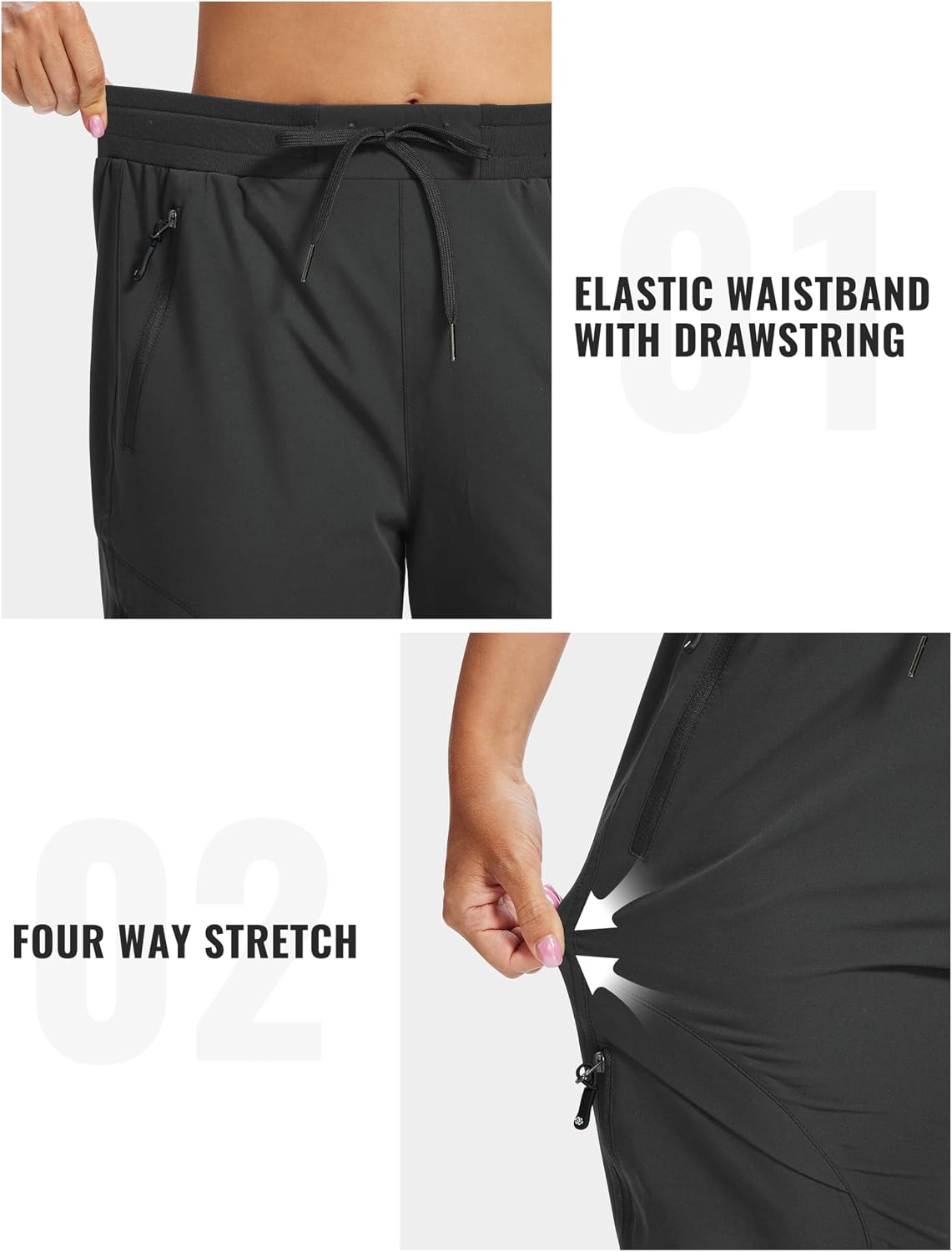 AIRIKE Women's Hiking Cargo Pants Lightweight Quick Dry Joggers Sweatpants Casual Work Travel Outdoor Pant with Pockets