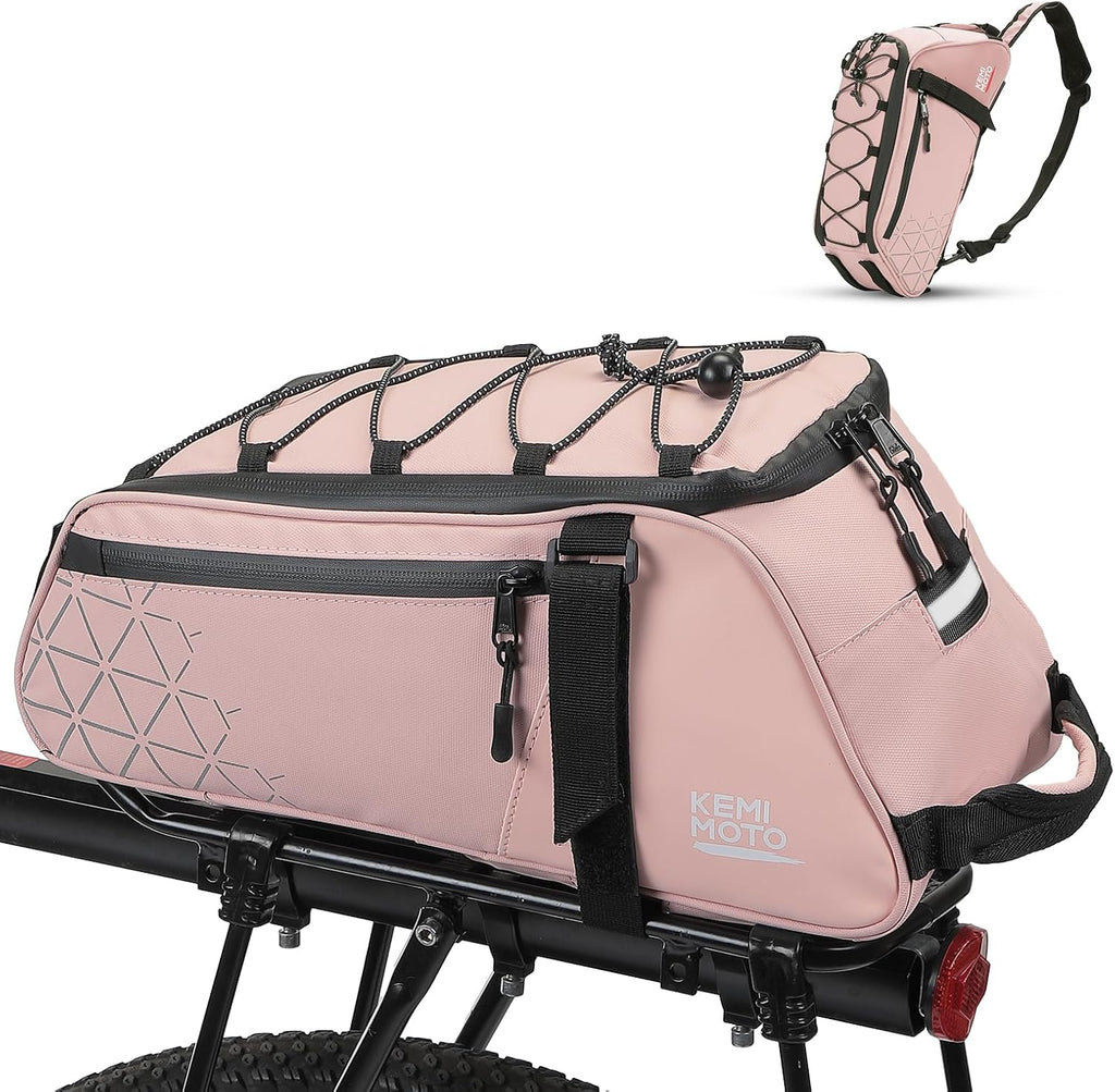 KEMIMOTO Rear Bike Rack Bag - 8L PVC Water Resistant Ebike Bags for Bicycle