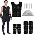 Weighted Vest Set 44LB for Men & Women, Adjustable Workout Weight Vest with Steel Plates, Weighted Training Vest with Wrist Weights and Ankle Weights for Strength Training, HIIT, Rucking & Cardio
