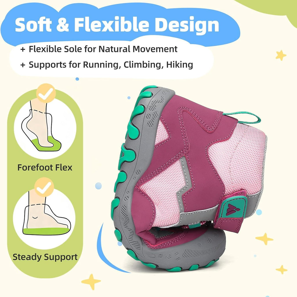 Mishansha Kids Hiking Boots for Boys Girls Water-Resistant Non-Slip