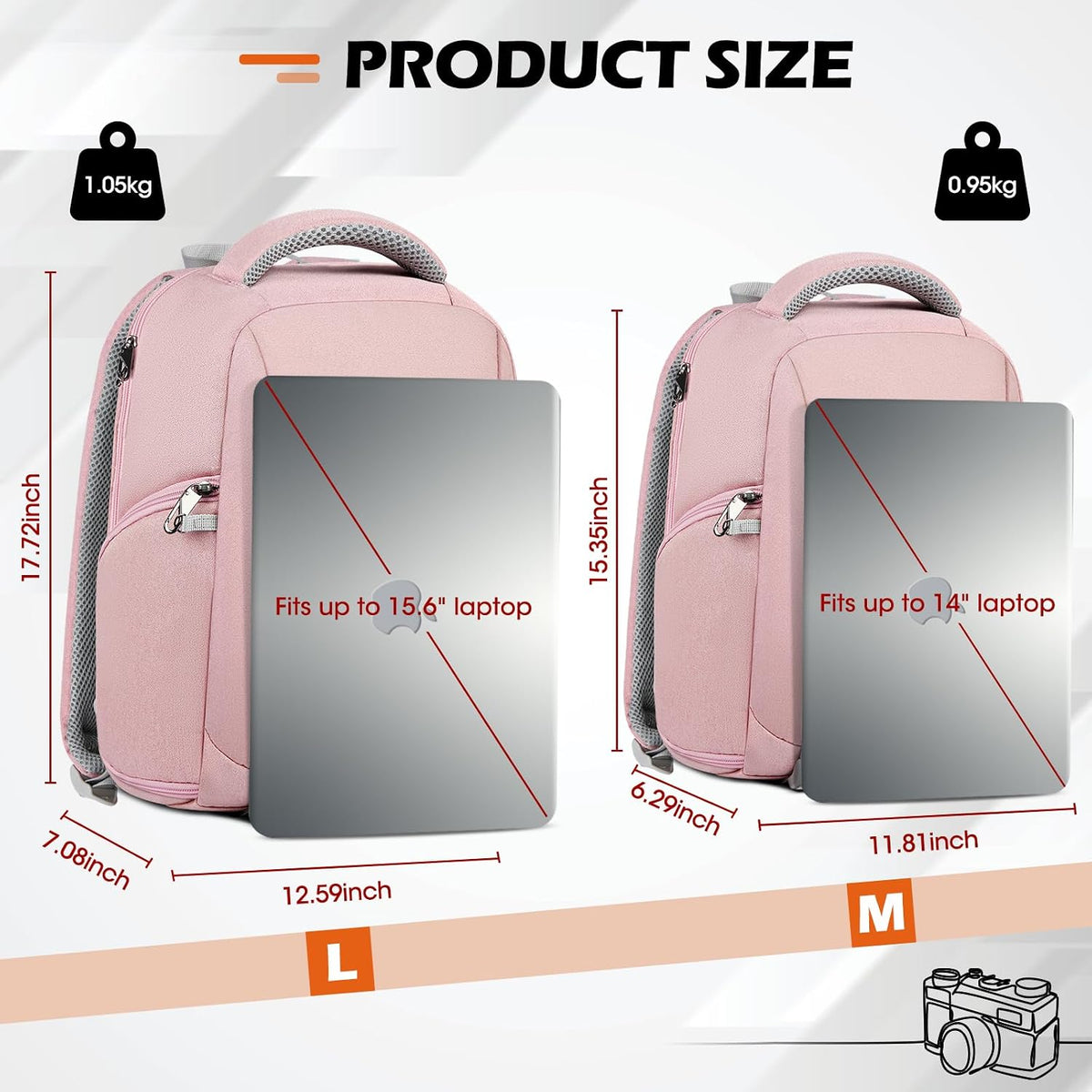 SDYSM Camera Bag for DSLR SLR Mirrorless Camera, 14 Inch Camera Backpack