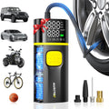 AUXITO AS1 PRO Tire Inflator Portable Air Compressor - 150PSI Dual Cylinder 7800 mAh & 12V DC, Bike Pump Air Pump for SUV, Truck, Bike, Motorcycle with Digital Tire Pressure Gauge, Car Gifts for Men