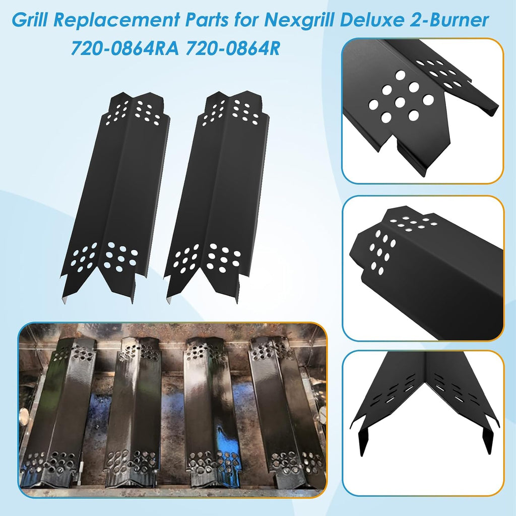 Replacement Parts Kit for Nexgrill Deluxe 2 Burner 720-0864R 720-0864RA 720-0864BA, Grill Parts Kit for Expert Grill 720-0864T, Grill Grate Kit for Nexgrill Replacement Parts 2 Burner