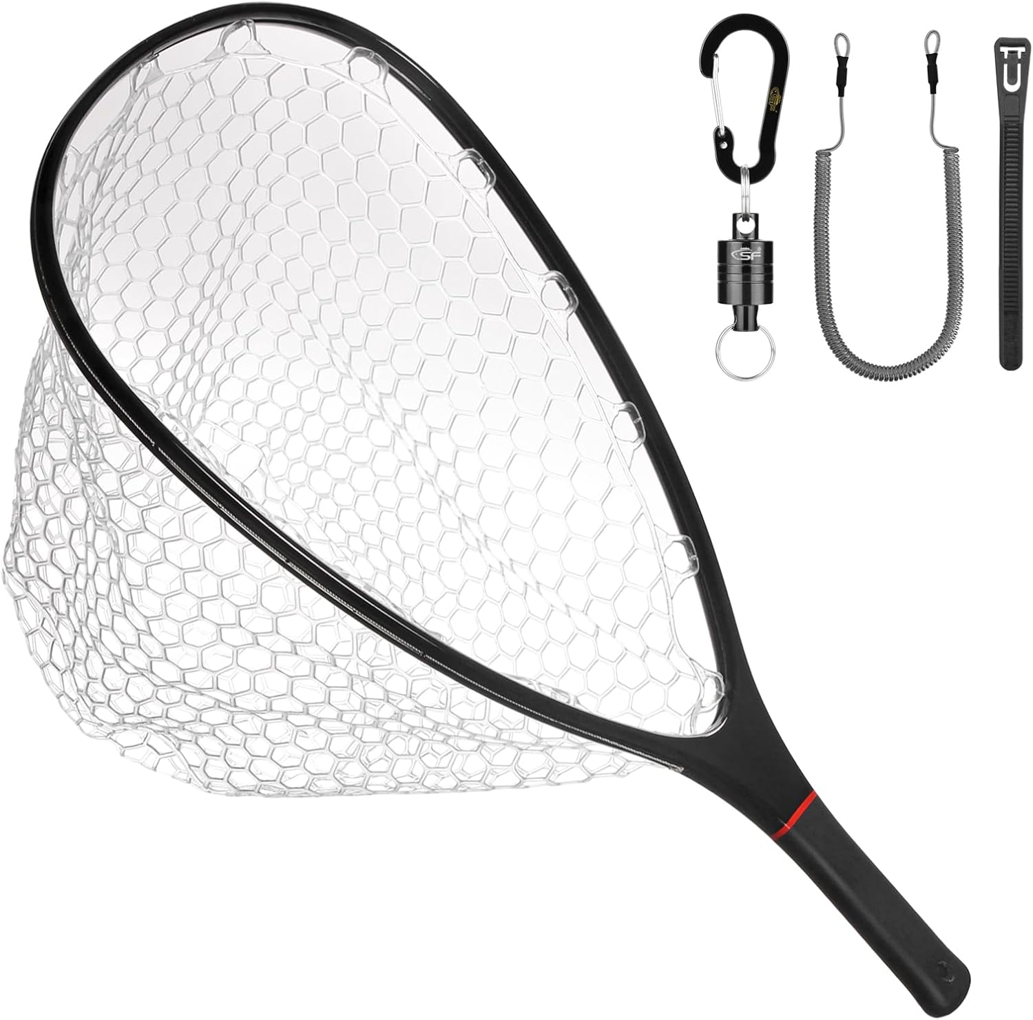 SF Fly Fishing Landing Net Soft Rubber Mesh Trout Net Catch and Release Net