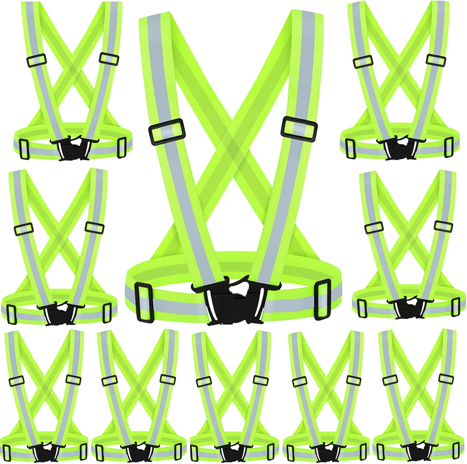 Reflective Vest Running Gear with Safety Straps