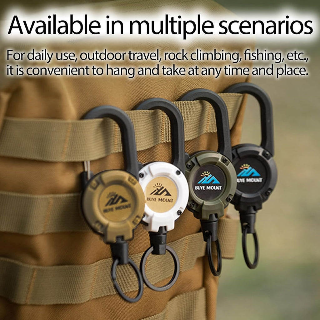 Yojaro Retractable Keychain Heavy Duty 2Pack, Multitool Carabiner Badge Holder, Retractable Keychain Clip Id Holder, Upgraded 58cm Stainless Steel Cord Yellow