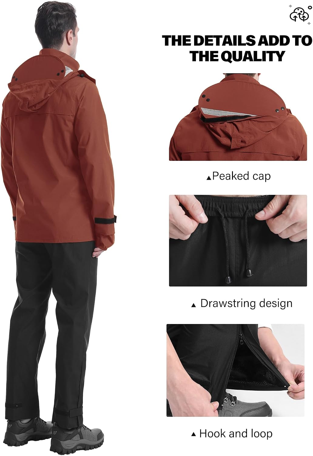iCreek Rain Suit Waterproof Breathable Lightweight 2-Piece Rain Gear Unisex