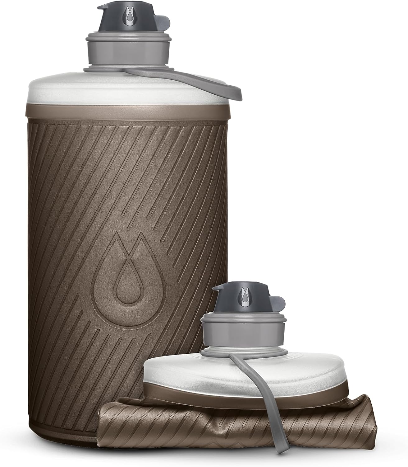 HydraPak Flux Collapsible Backpacking Water Bottle (1.5L, Mammoth Grey)