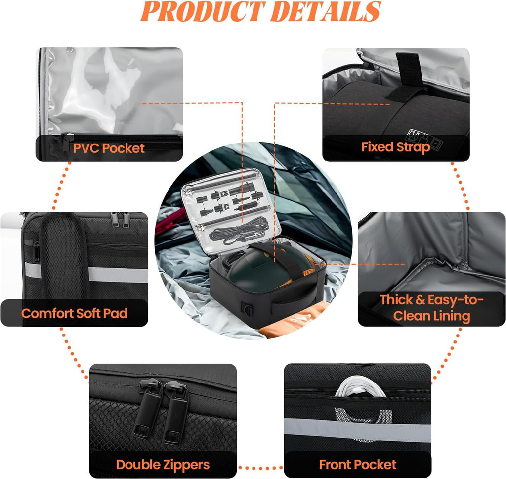 Paddle Board Pump Bag Compatible with Most SUP Electric Air Pumps, Bag Only