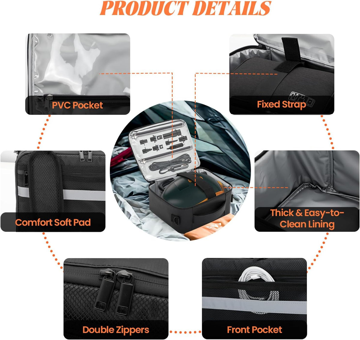Paddle Board Pump Bag Compatible with Most SUP Electric Air Pumps, Bag Only