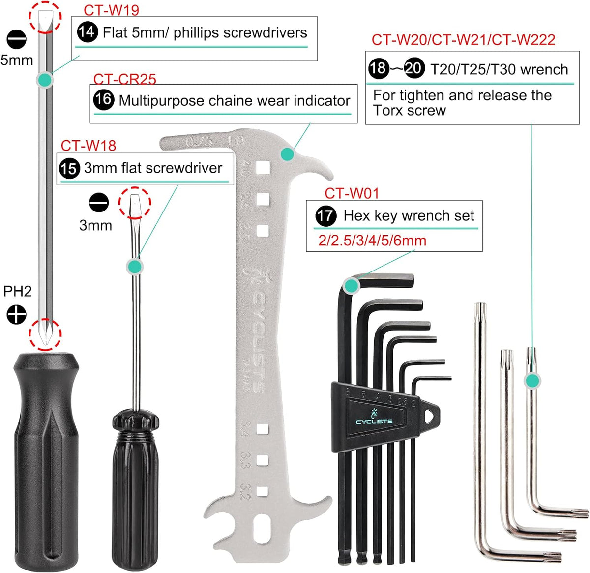 27 Piece Bike Tool Kit - Bike Tools Maintenance Repair Kit