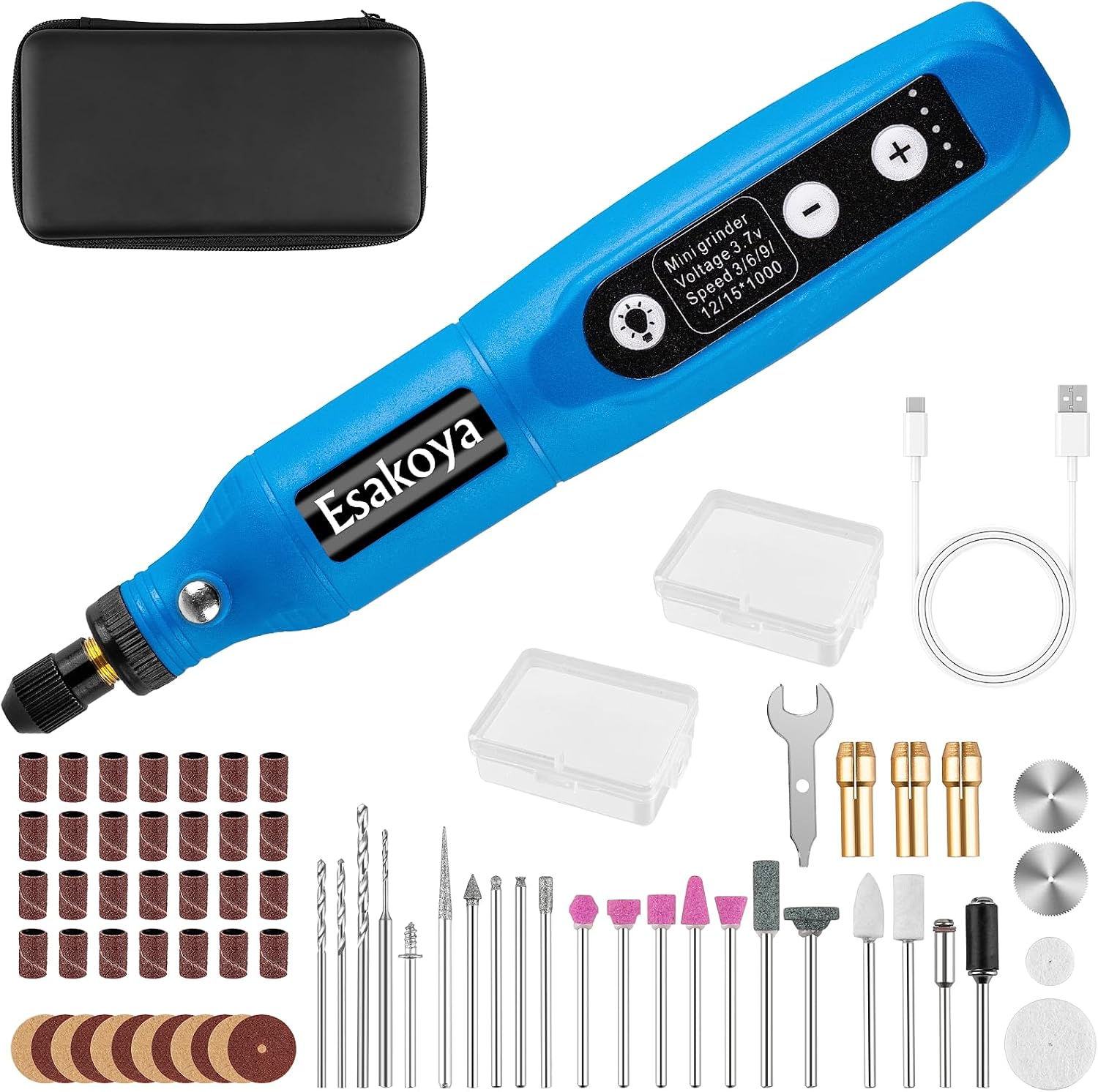75pcs Cordless Rotary Tool Kit, 5-Speed Rotary Tool for DIY Crafts
