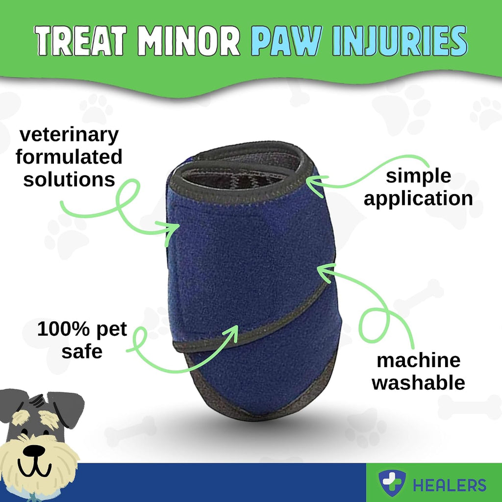 Healers PetCare Medium Medical Dog Boot (Single) + Gauze Pack – Protective Dog Bootie for Injured Paws, Wound Care & Recovery - Non-Stick Paw Pads for Wound Care & Protection
