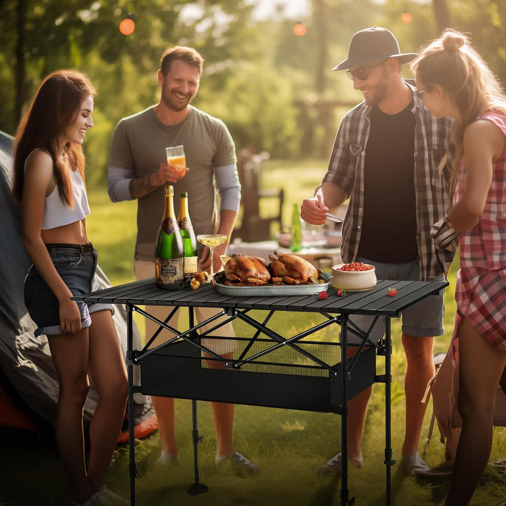 ALPHA CAMP Folding Camping Table Outdoor Table for Camping Picnic BBQ Beach