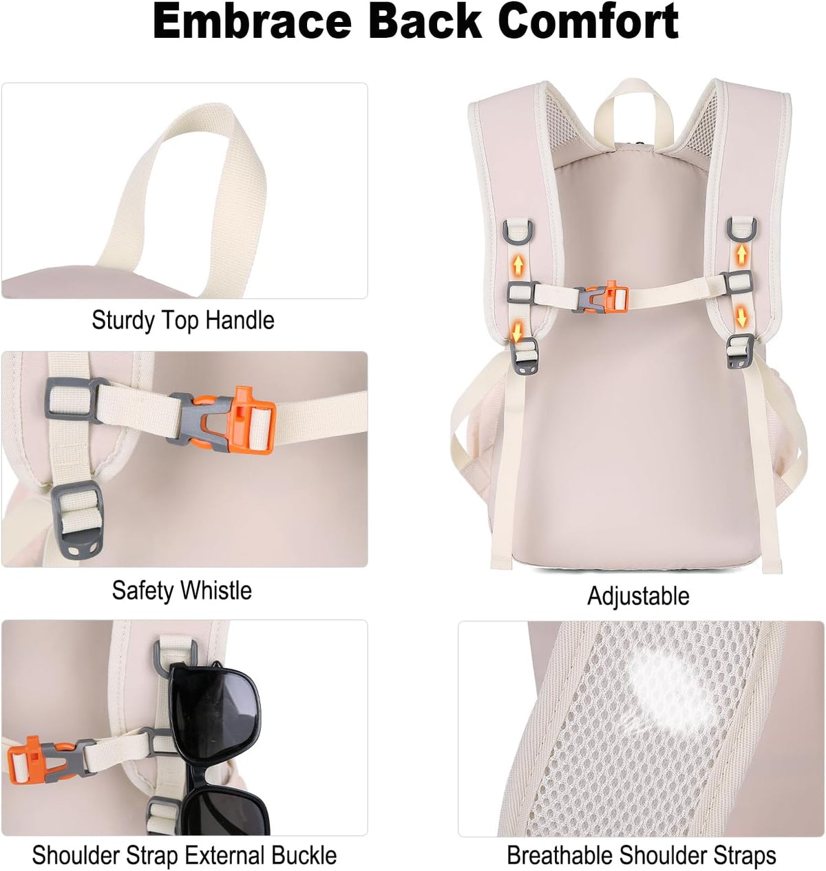 Nerlion 35L Hiking Backpack Travel Backpack for Men Women Camping Waterproof Outdoor Hiking Daypack Lightweight Backpack Beige Orange
