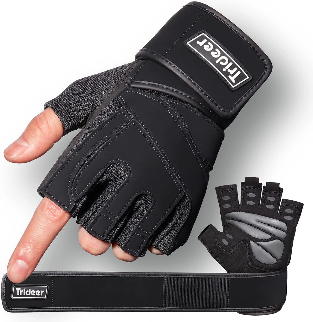 Trideer Weight Lifting Gloves for Men, Workout Gloves with Wrist Support