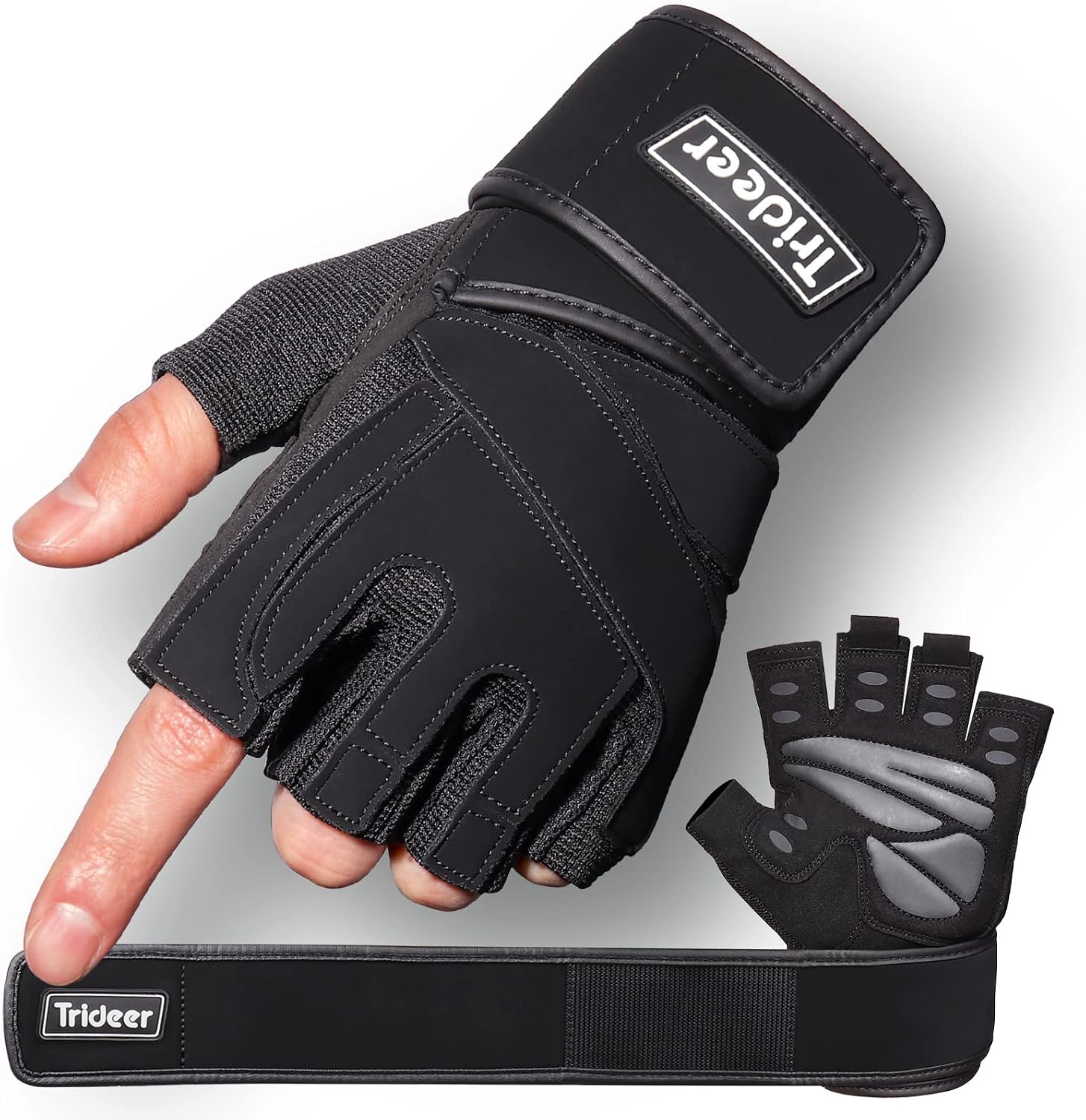 Trideer Weight Lifting Gloves for Men, Workout Gloves with Wrist Support