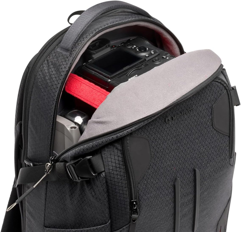 Manfrotto PRO Light Backloader M, Professional Camera Backpack for Cameras, Top and Rear Access, Double Tripod Mount, Padded Backpack with Interchangeable Dividers, Black