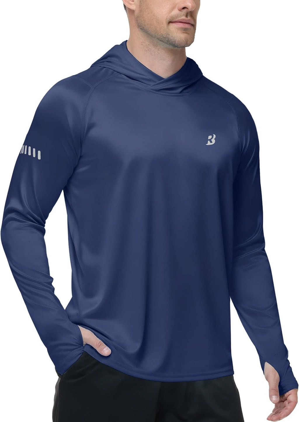 Roadbox Men's UPF 50+ Sun Hoodie, UV Long Sleeve Fishing Shirts Rash Guard