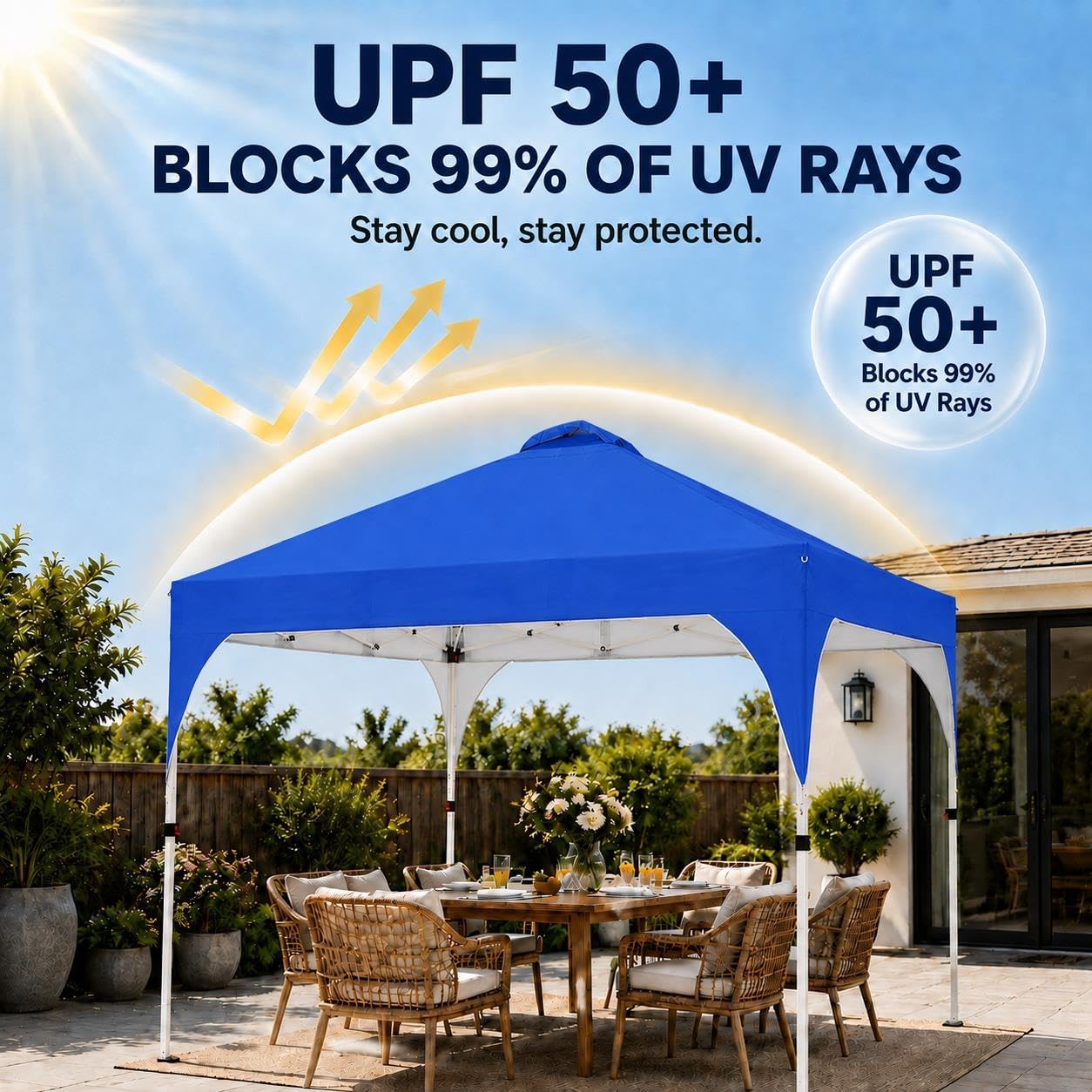 Yaheetech 10x10 Pop Up Canopy Tent for Outdoor Events, Blue