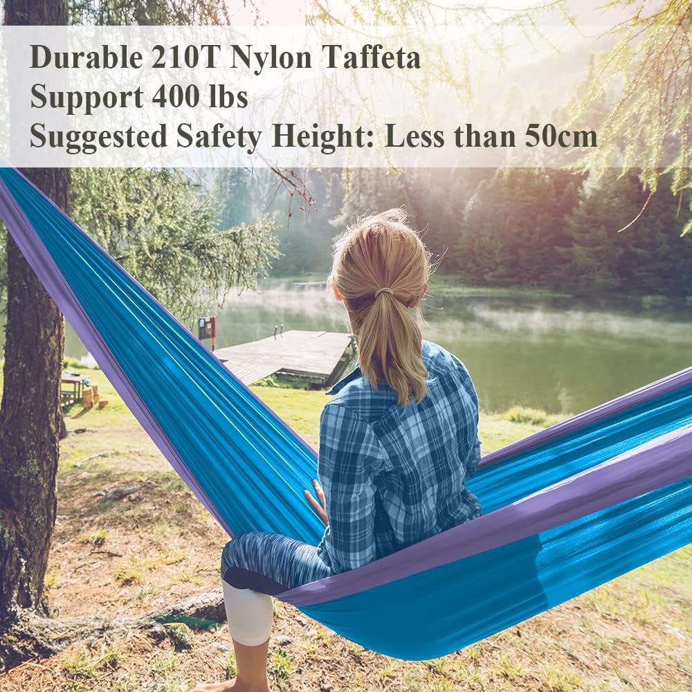 Forbidden Road Camping Hammock 400lbs Capacity Portable Hammock for Outside, Backyard, Travel, Backpacking, Beach