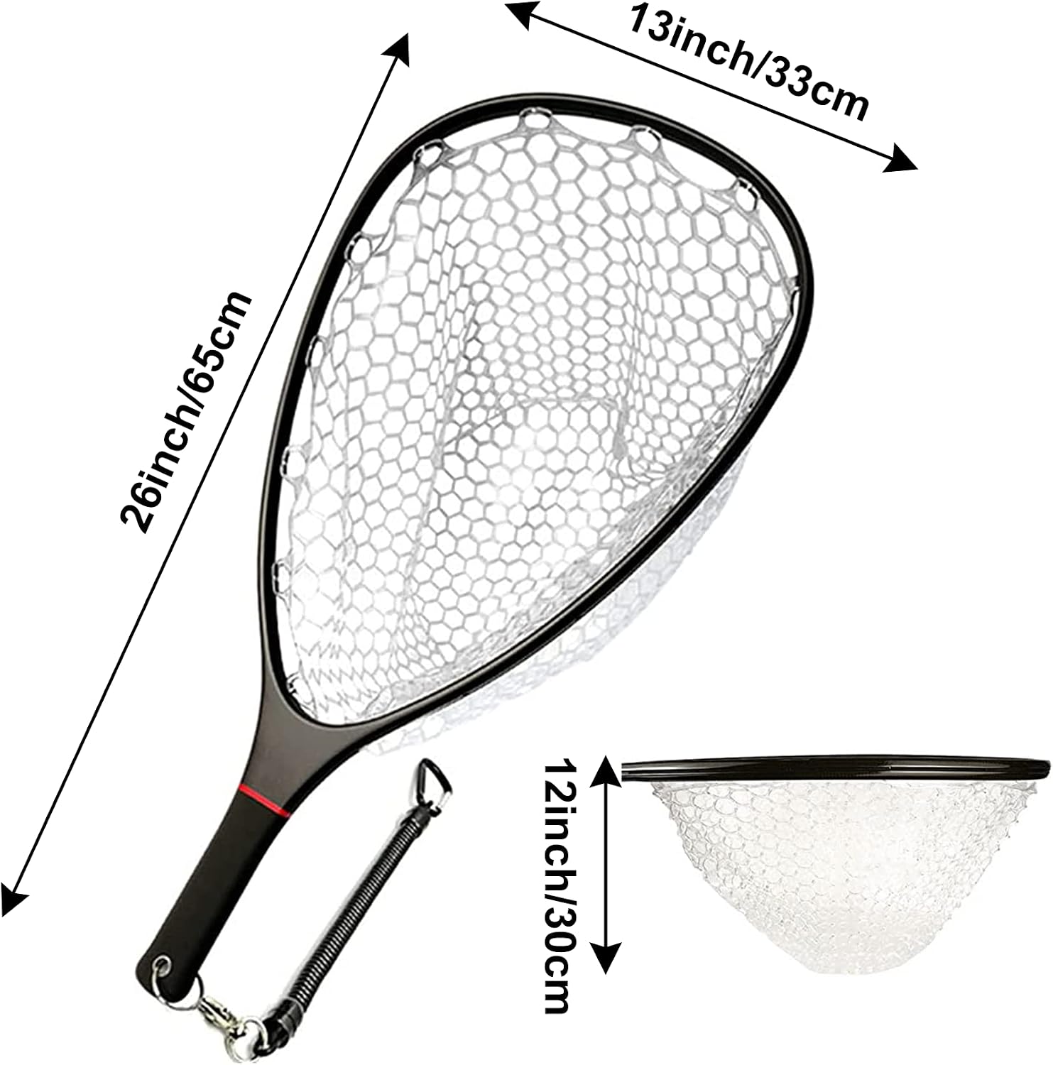 Aventik Fly Floating Fishing Net Carbon Fiber Landing Trout Net Light Weight Clear Rubber Ghost Net Catch & Release