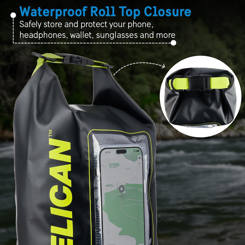 Pelican Marine IP68 Waterproof Dry Bag 5L w/Phone Pouch/Case - Black/Yellow