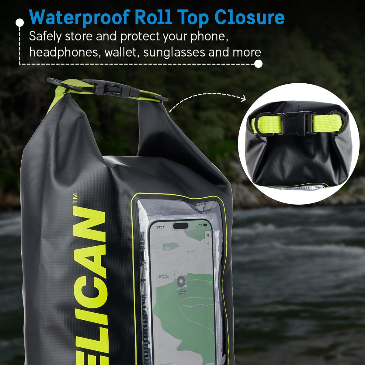 Pelican Marine IP68 Waterproof Dry Bag 5L w/Phone Pouch/Case - Black/Yellow