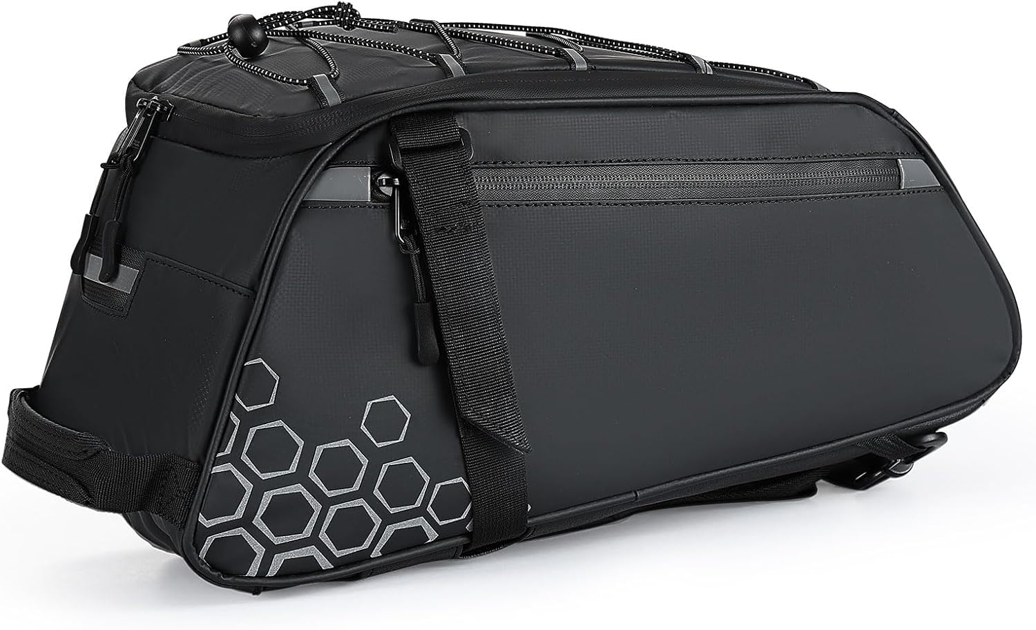KEMIMOTO 3-in-1 Rear Bike Bag, 11L Convertible Backpack/Shoulder Bag, Black