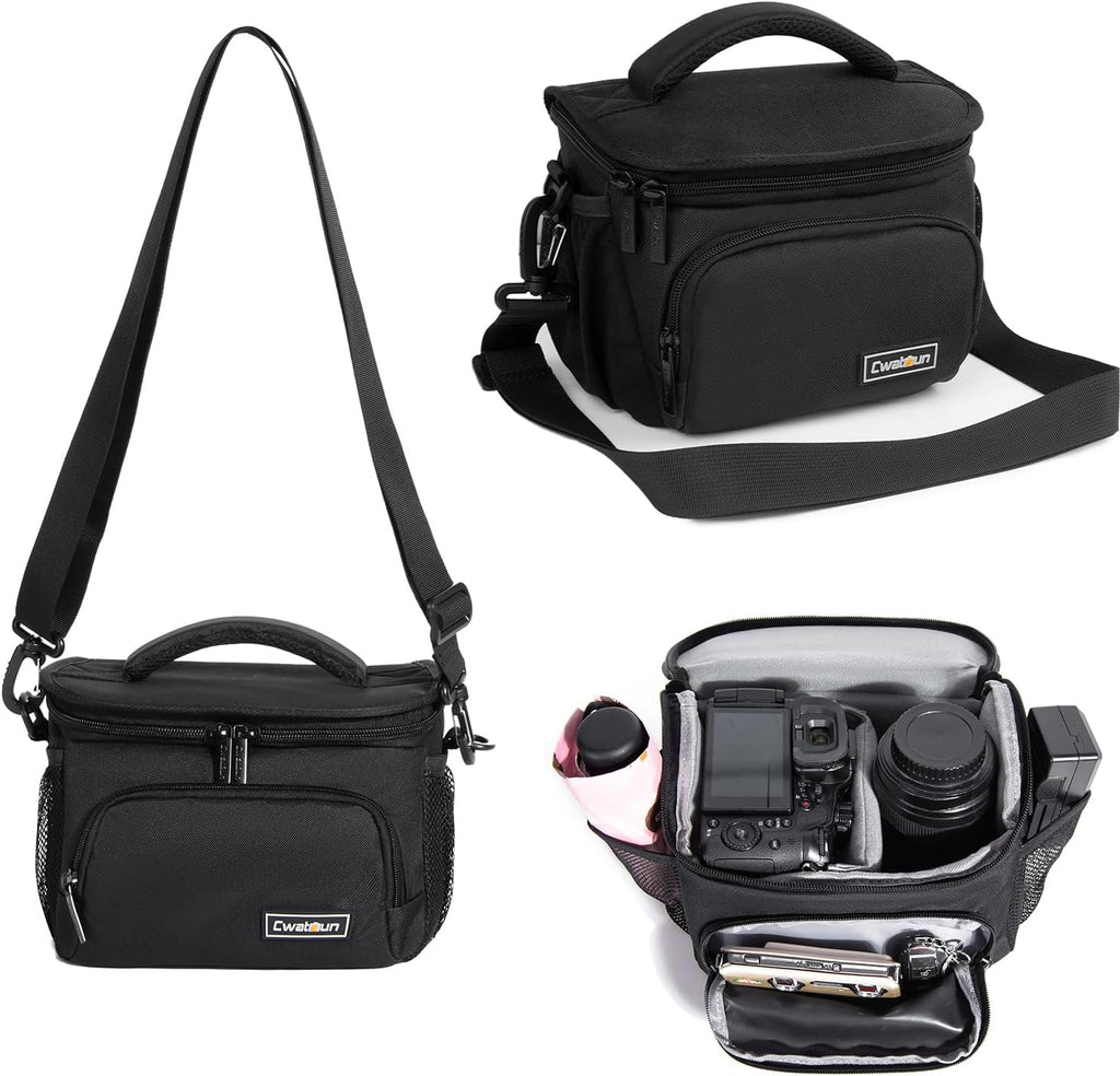 Cwatcun Camera Bag Sling Compact, Crossbody Case for DSLR/Mirrorless