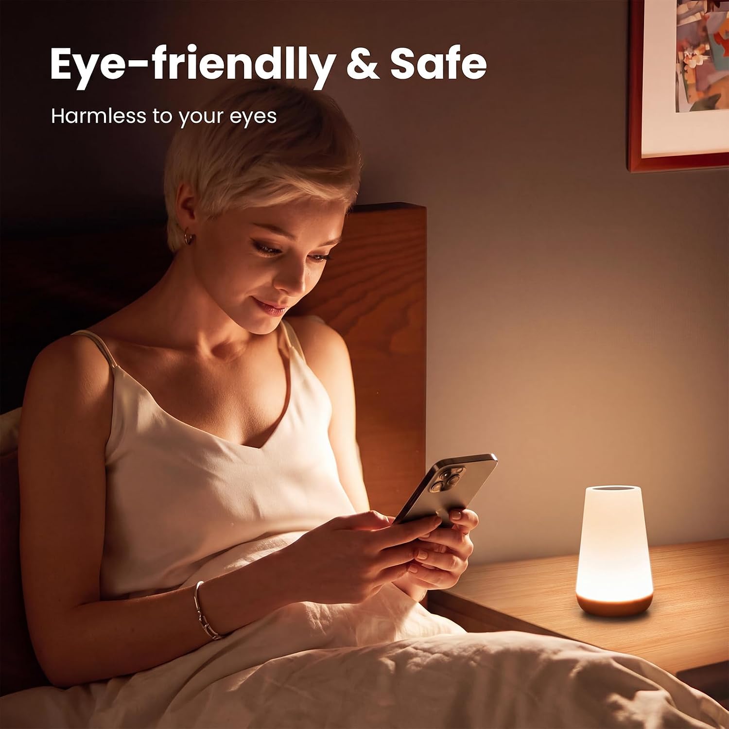 THAUSDAS Telecontrol Night Light Touch Lamp: 13 Colors, 5 Brightness, Brown