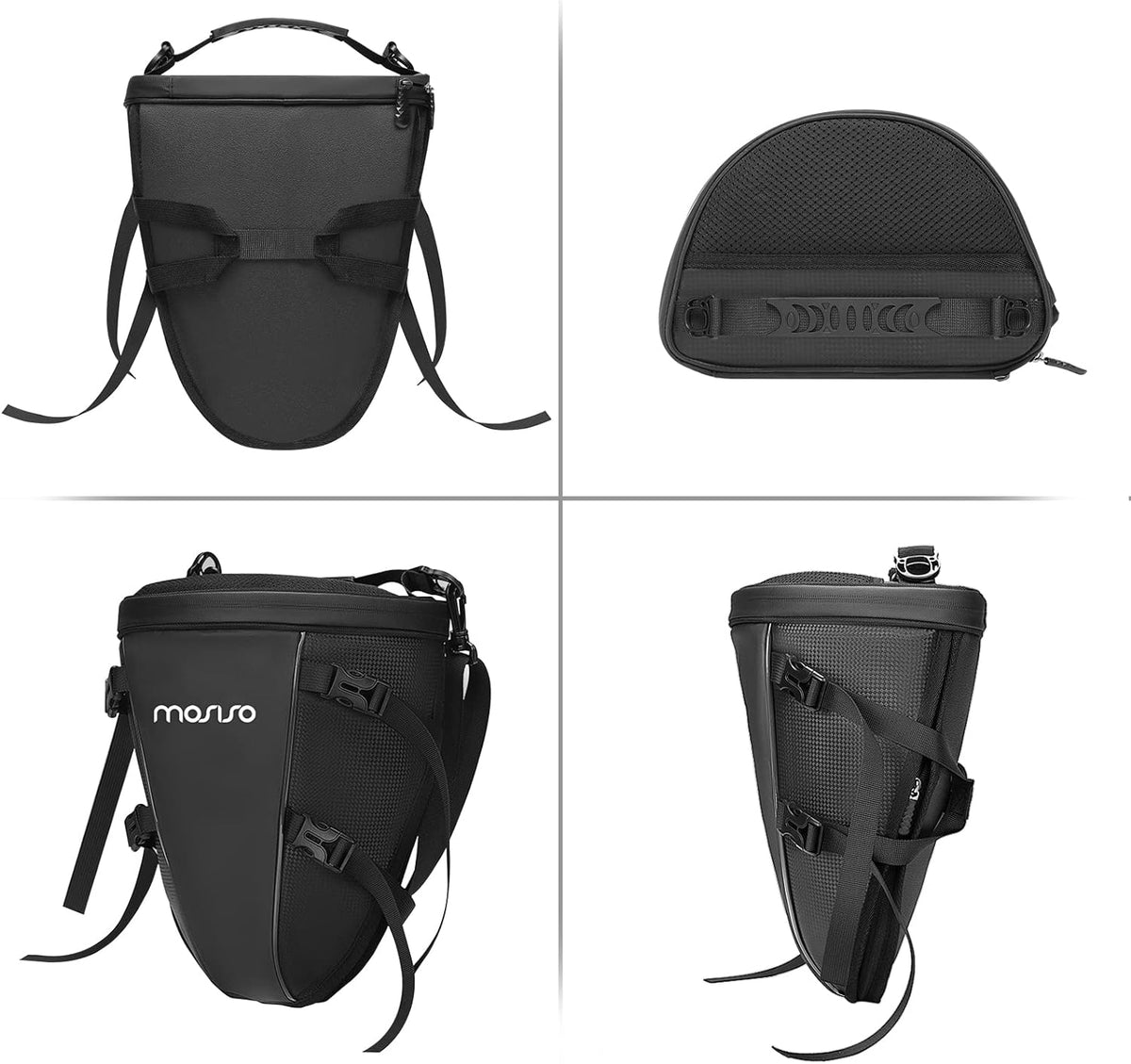 MOSISO Motorcycle Tail Bag Waterproof Polyester Storage Saddle Bag,Black