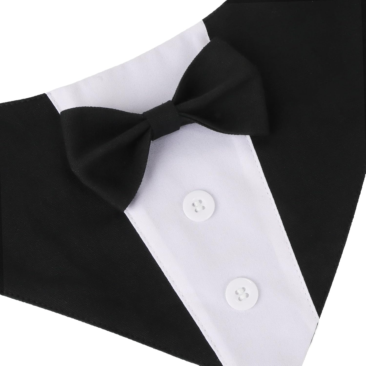 PTDECOR Formal Dog Tuxedo, Wedding Dog Collar with Bowtie Outfit, M