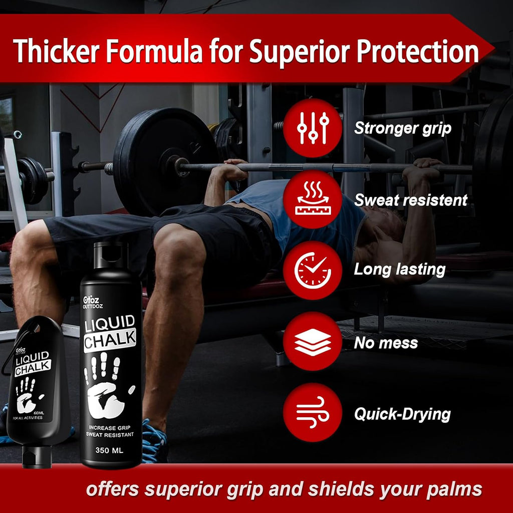Liquid Chalk 2 oz & 12 oz, Mess-Free Gym Chalk for Lifting