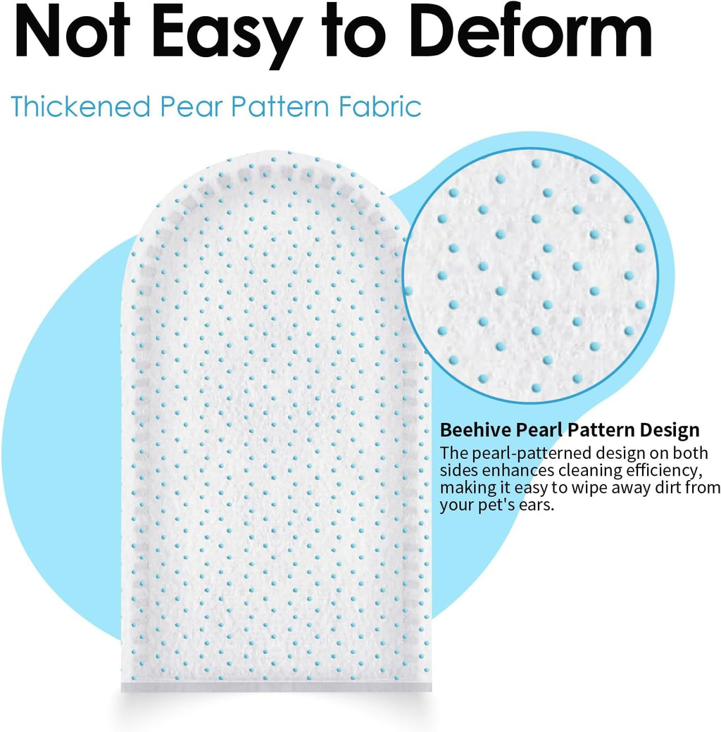 Mooncat Pet Ear Cleaning Finger Wipes — Silicone Dots, Cat & Dog, 40ct