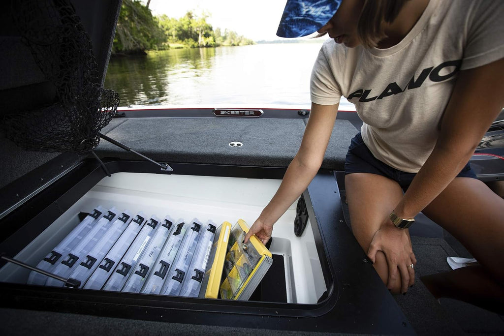 Plano EDGE 3600 Premium Tackle Utility Box, Gray and Yellow with Clear Lid, Rust-Resistant and Waterproof, Customizable Tackle Protection Organization