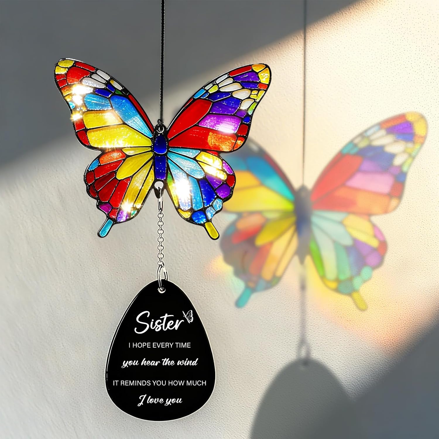 Sisters Gifts from Sister, Sister Birthday Gift from Sisters, Gift for Sisters Birthday, Sisters Present from Sis Brother, Sis Wind Chimes, Best Sis Ever Presents for Christmas, Mothers Day