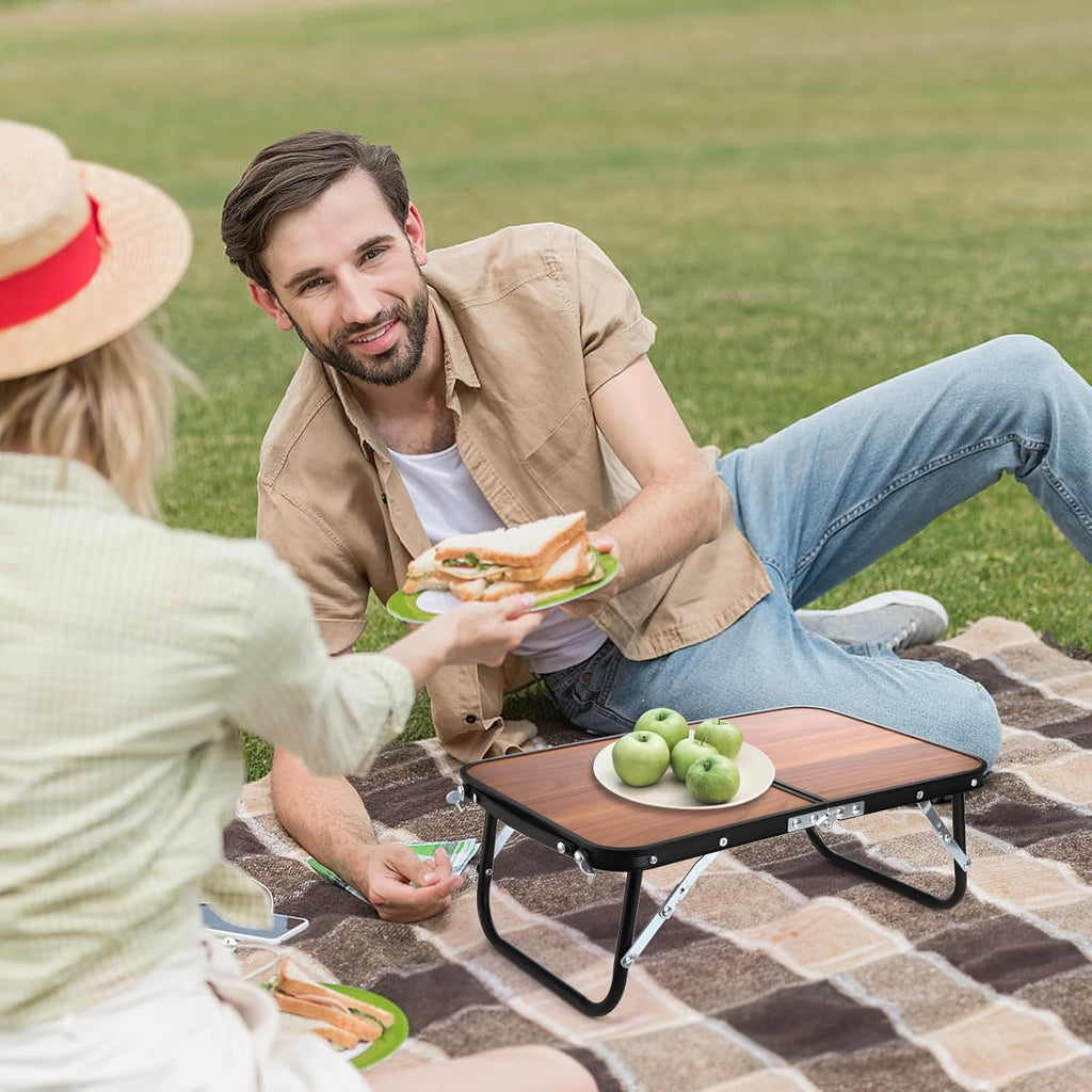 Folding Camping Table, Mini Portable Beach Table with Carry Handle