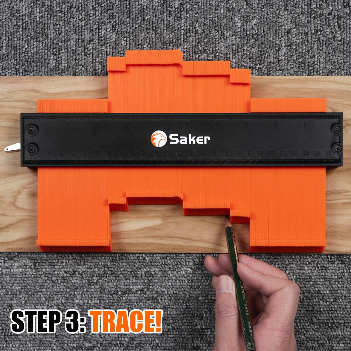 Saker Contour Gauge Duplication-Adjustable Lock-Precisely Copy Irregular Shape-Irregular Woodworking Tracing-Must Have Tool for DIY Handyman Men Husband Dad 10 Inch+5 Inch