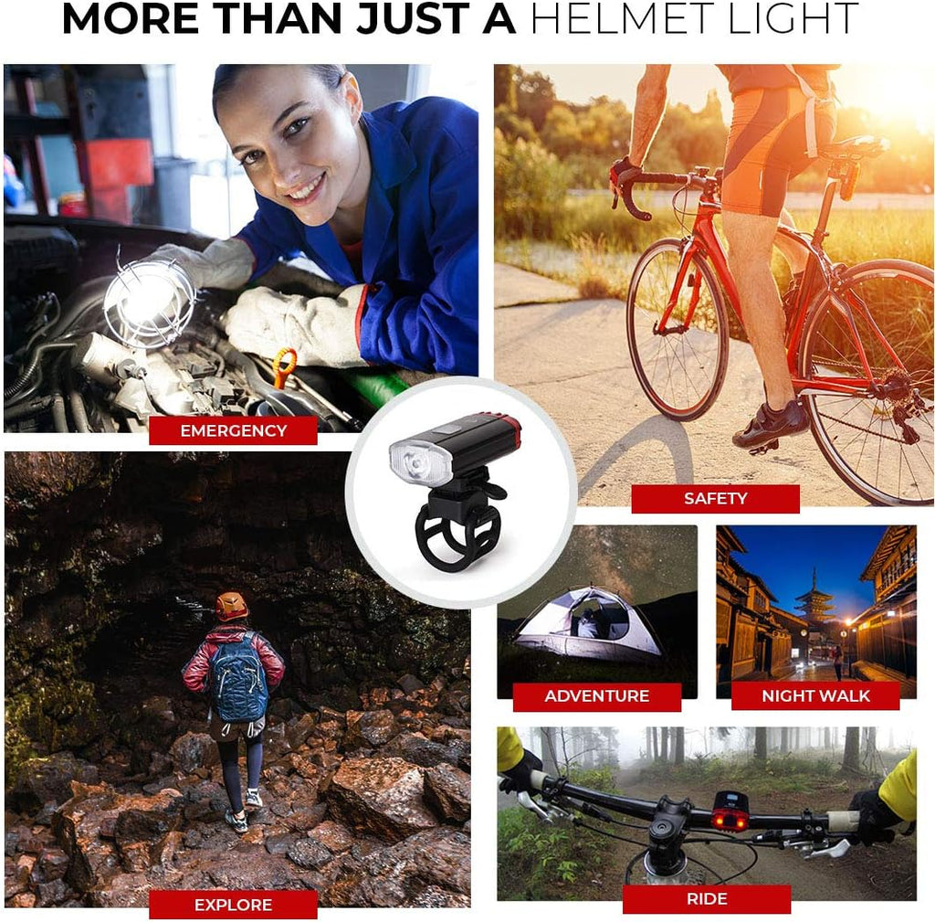 Rechargeable Bike Helmet Light - Night Riding Bicycle Light