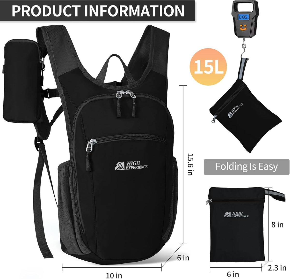 Small Hiking Backpack Packable Lightweight for Women Men