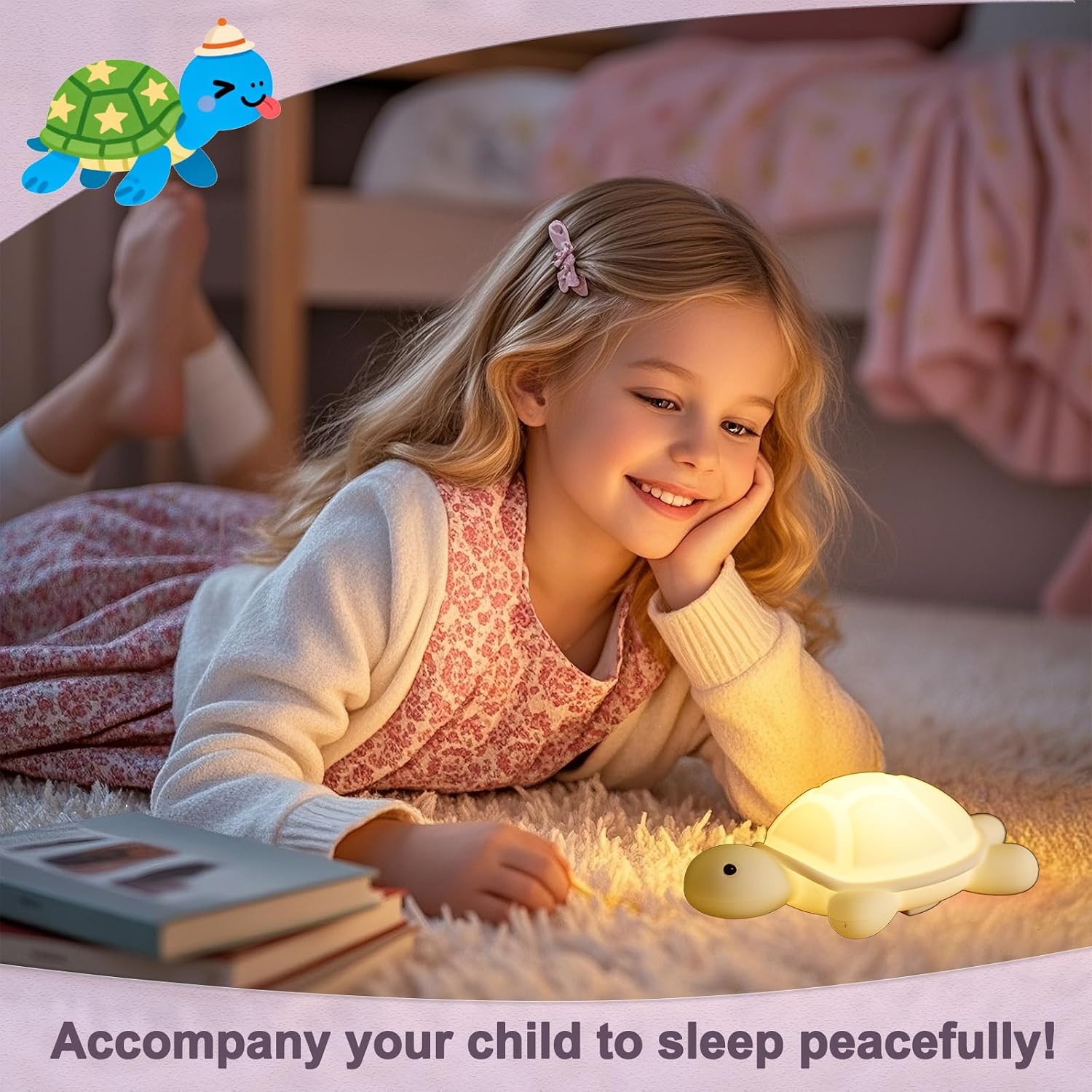 Turtle Night Light, Sea Turtle Gifts, Cute Soft Silicone Squishy LED Lamp with 7 RGB Colors , Dimmable, Timer, Touch Control, Kids' Bedroom Decor, Gift for Children, Breastfeeding Nursery Birthdays