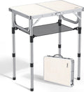 Anbte Folding Camping Table, 24"X 16" Adjustable Height Small Folding Table