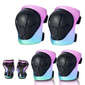 Gradient Color Kids Protective Gear Set Knee Pads for Kid 2-14 Years,W/ Adjustable Strap Kids/Youth Knee Pads Elbow Pads Wrist Guards Set for Inline Roller Skates,Cycling,BMX Bike,Skateboard,Scooter