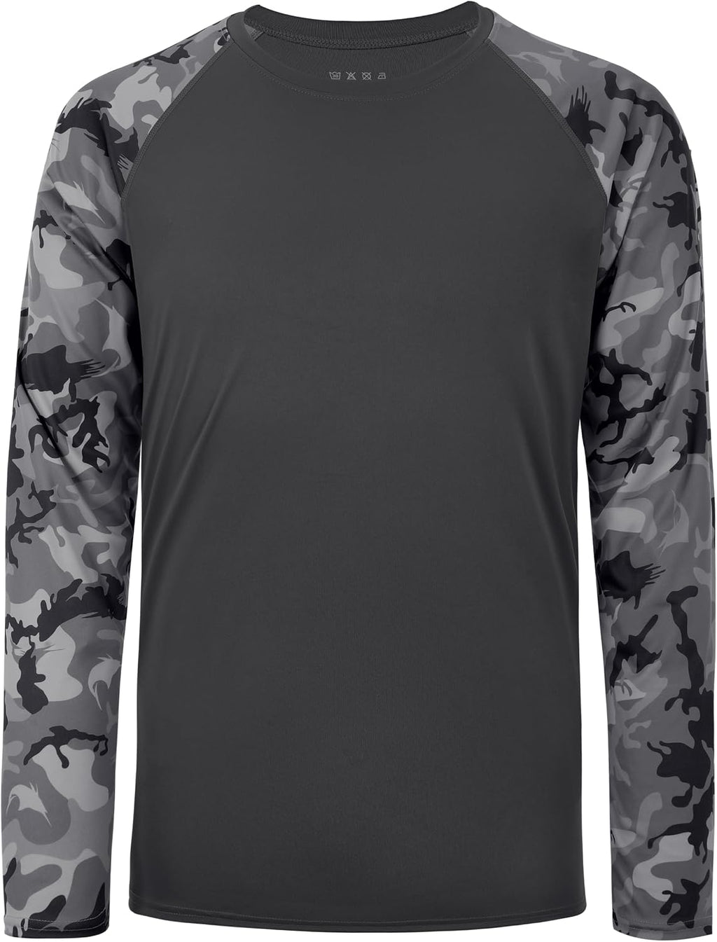 FISHEAL Men's Long Sleeve Fishing Shirts, UPF 50+ Camo Sun Protection Rash Guard, UV Shirt for Swimming Hunting Outdoor