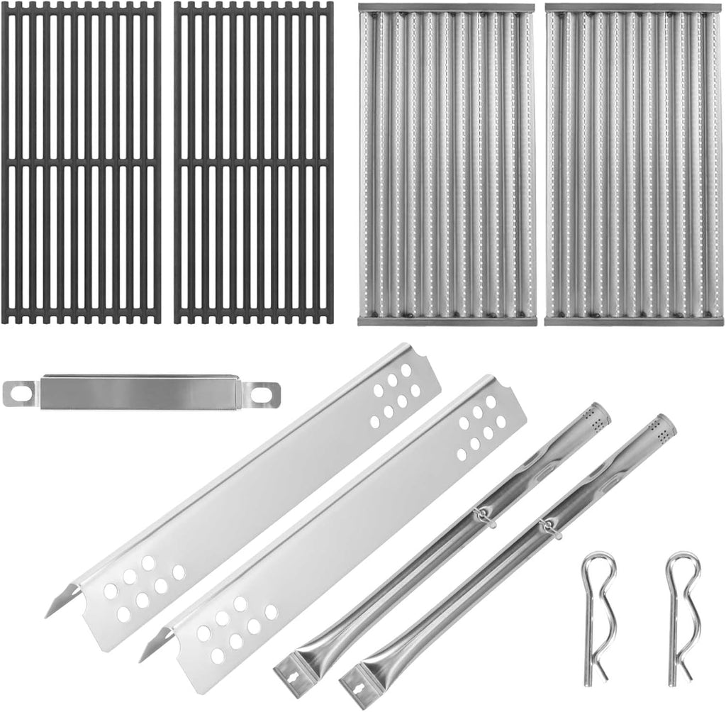 Grill Replacement Parts Kit for Charbroil Tru-Infrared 463642316 463644220 463632320 463675016 463632520 463245518 G362-2100-W1, 17" Grill Emitter Cooking Grate Heat Plate Shield Burner Crossover Tube