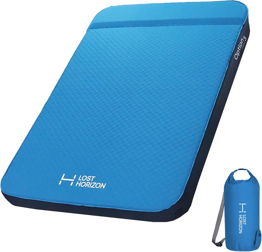 Lost Horizon Self-Inflating Foam Camping Mattress, Single, 3" Thick