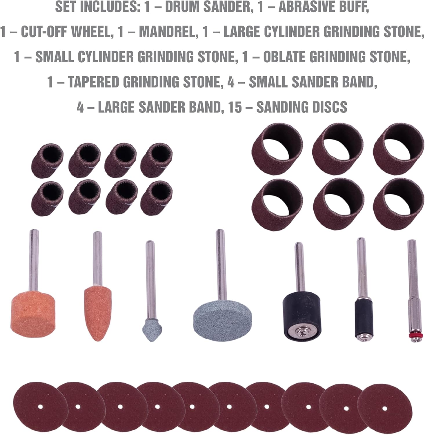 OEMTOOLS 26511 31-Piece Rotary Tool Set, Rotary Tool Accessories, Grinding Bit, Woodworking Tools and Accessories, Rotary Tool Accessories Kit