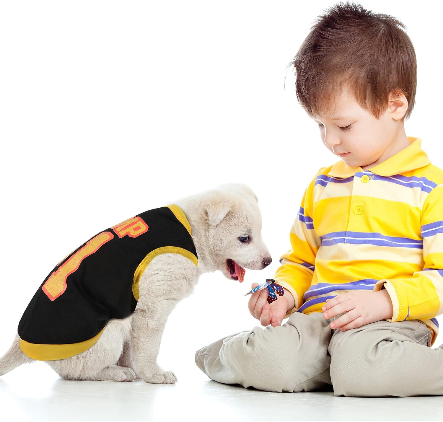 Saintrygo 8 Pcs Dog T-Shirts Printed Funny, Cute Pattern, Large