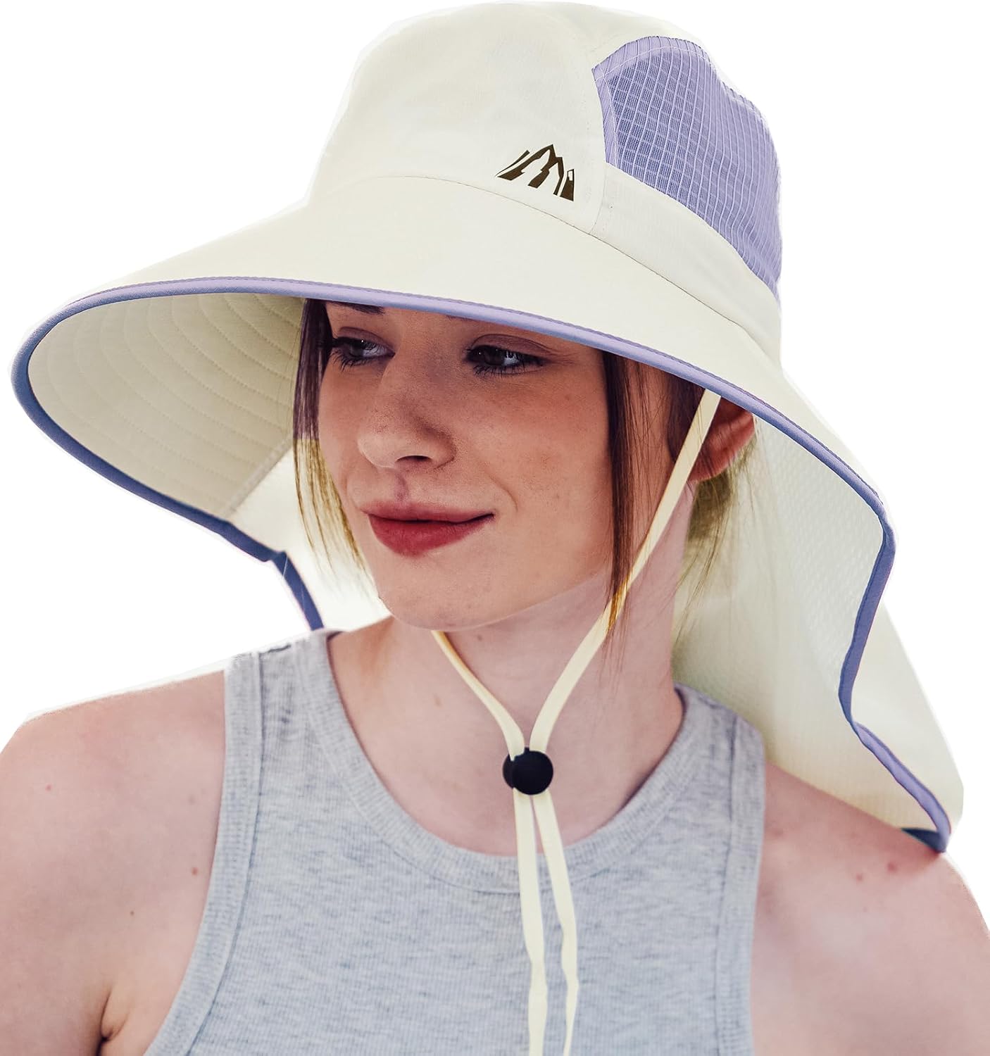 UV Sun Protection Hat Women Foldable Neck Flap Wide Brim Fishing Hat with Ponytail Hole for Women